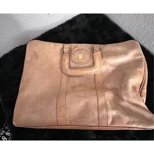 Vtg D'Brozzi Leather Tan Camel messenger attaché case Miami FL Colombia Made